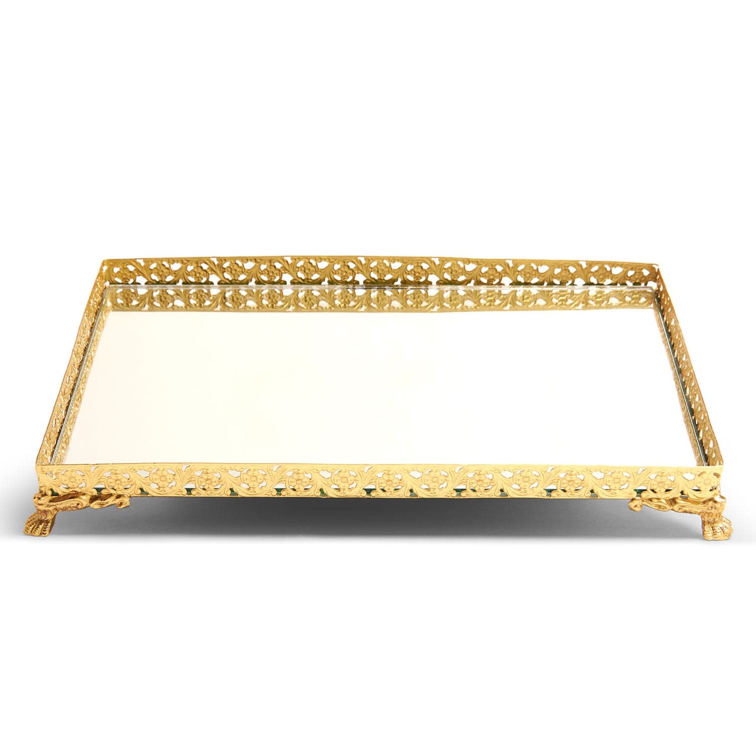 Royal Red Rectangular Tray 30 21 5 Red Gold - A3521834