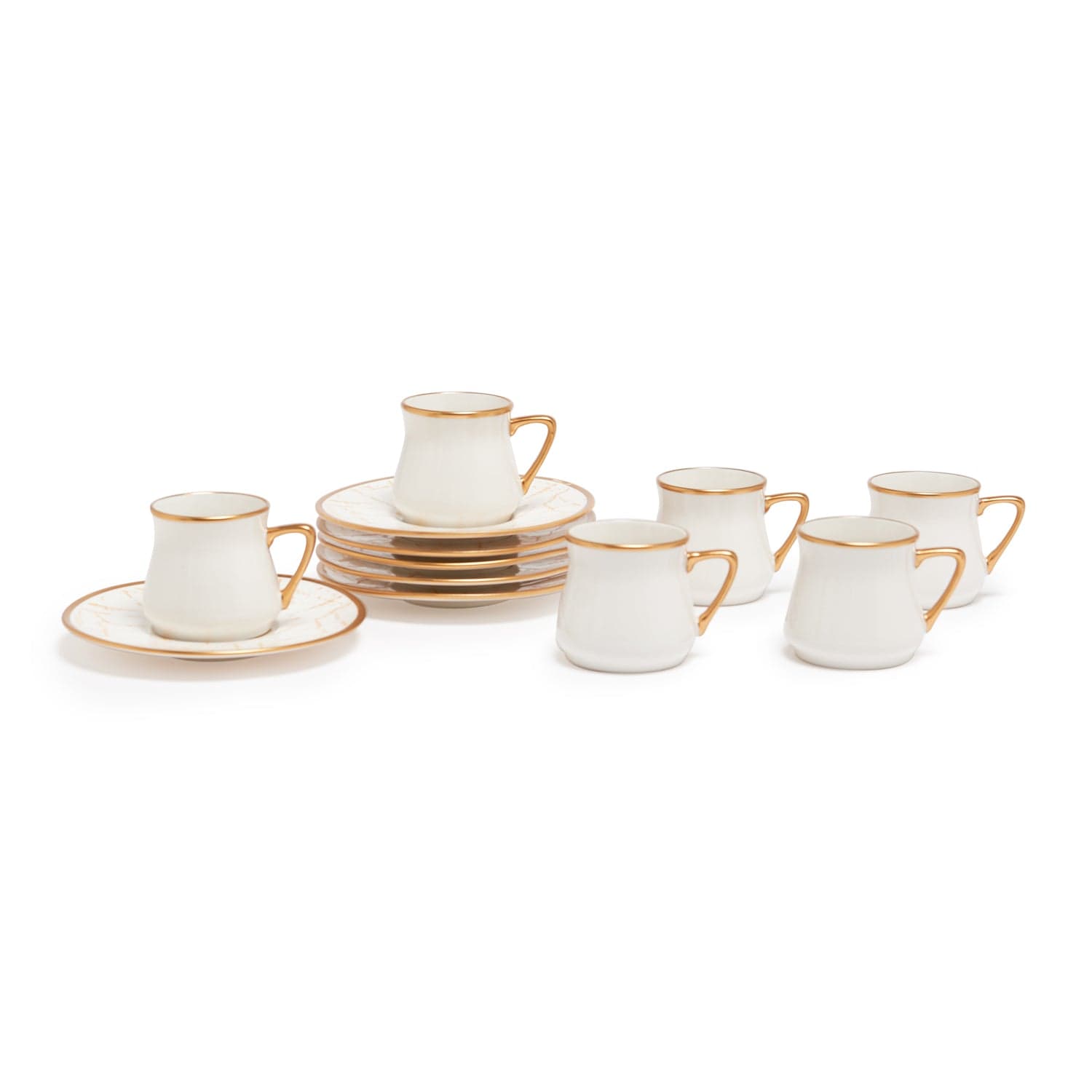 White Marble Coffee Cups Set Of 6 Pcs