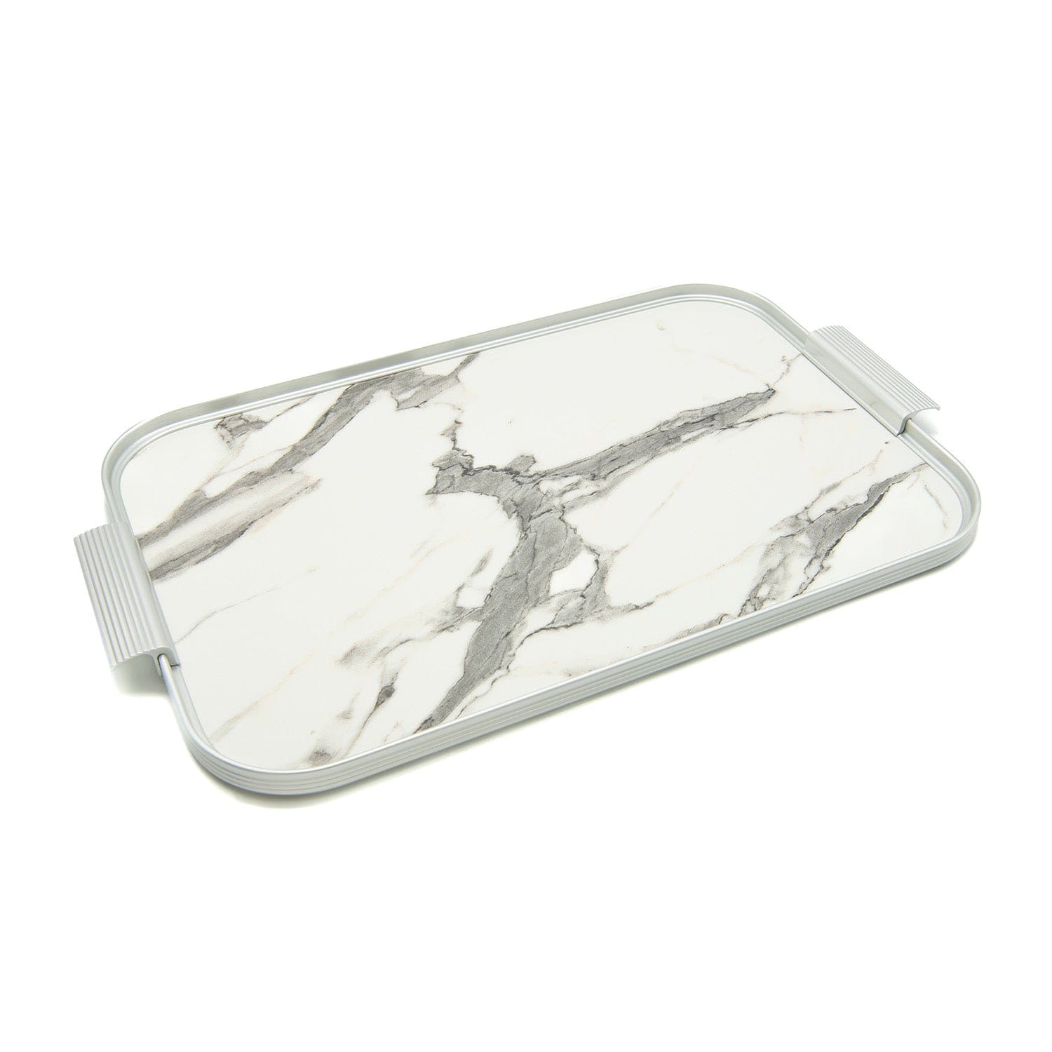 Kaymet S18 Tray White Marble/Silver S18 White