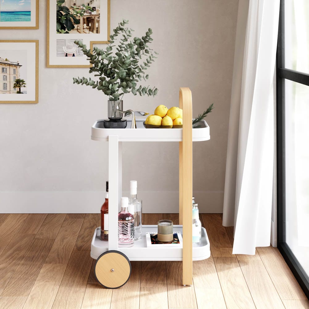 Umbra Bellwood Bar/Serving Cart White/Natural