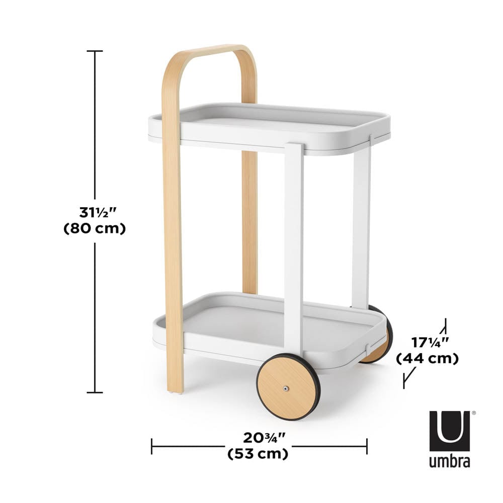 Umbra Bellwood Bar/Serving Cart White/Natural