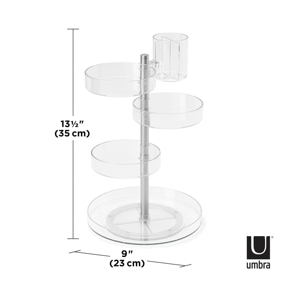 Umbra Pirouette Cosmetic Organizer Clear/Nickel