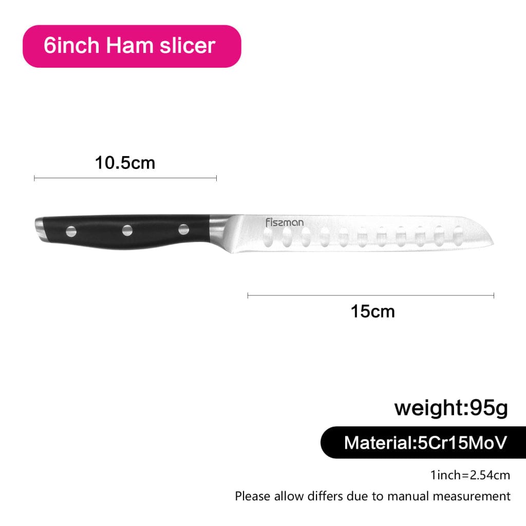 Fissman Demi Chef Non Stick Ham Slicer Knife Silver/Black 15cm