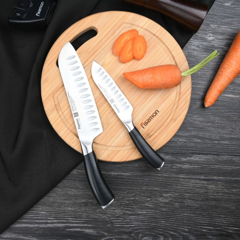 Fissman Santoku Knife Krönung Series Black/Silver 5inch