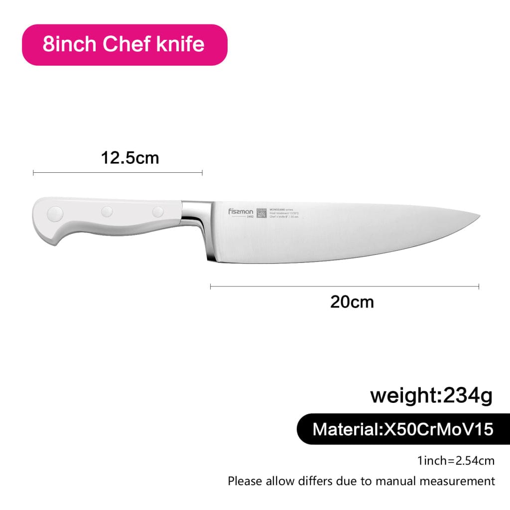 Fissman Chef's Knife Stainless Steel Monogami Series White/Silver 8inch