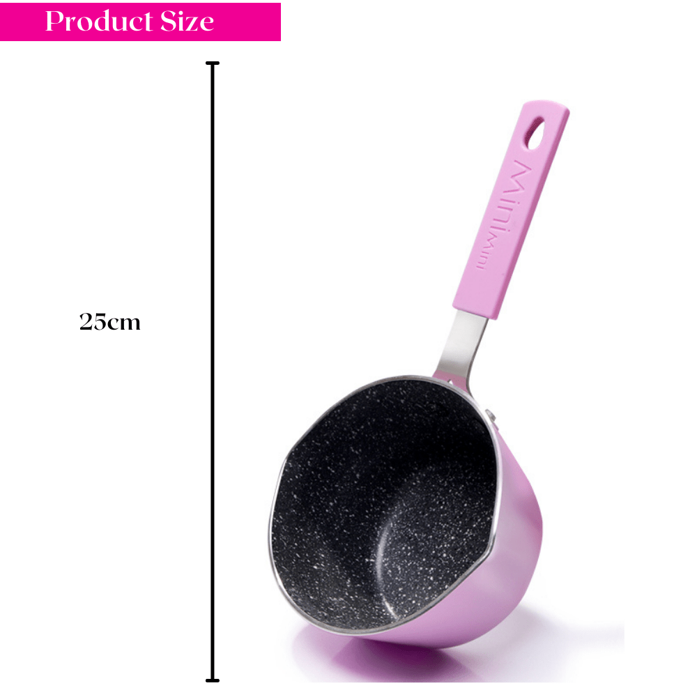 Fissman Sauce Pan Mini Chef With Aluminum Non Stick Touch Stone Coating Black/Pink 12x7cm/0.7Liters