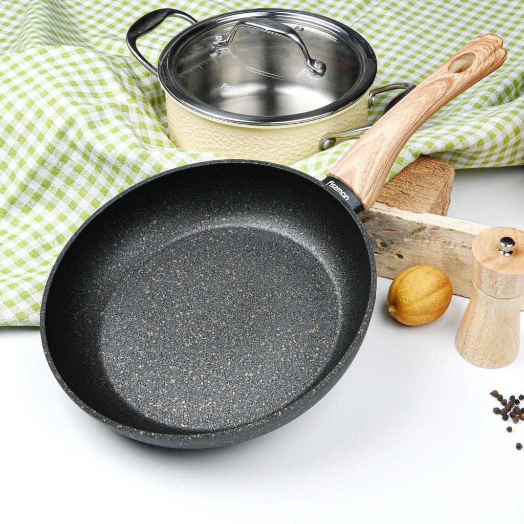 Fissman Frying Pan Cosmic Series Aluminum With Platinum Coated Detachable Handle Black/Brown 20x4.5cm