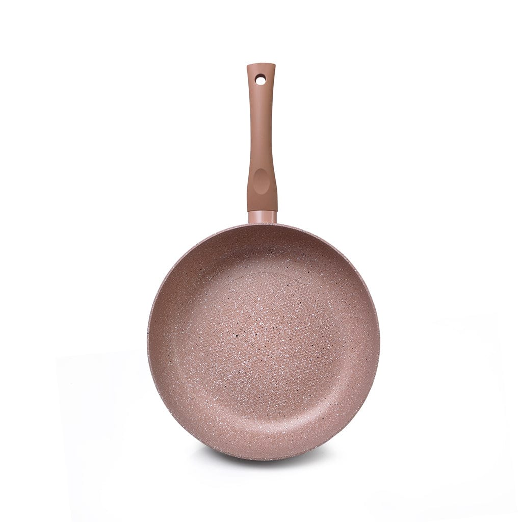 Fissman Deep Frying Pan Latte Series With Induction Bottom And Non Stick Coating Touch Stone Pink 26?7cm