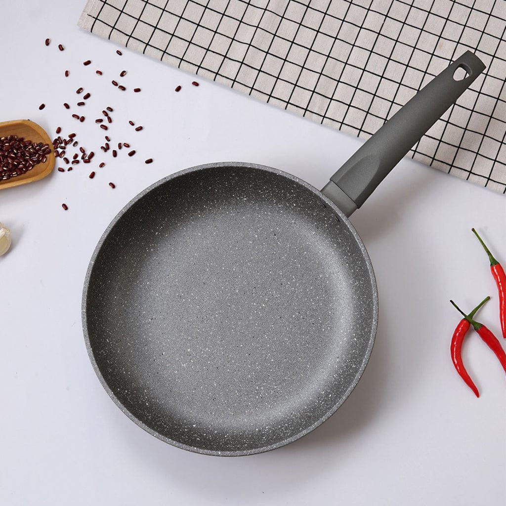 Fissman Deep Frying Pan 28cm Grey Stone Series Aluminum and Non- Stick Coating 