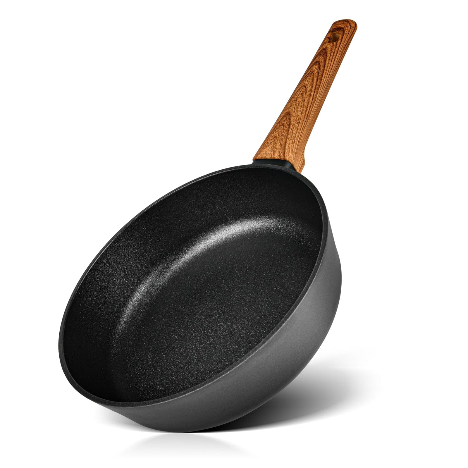 Fissman Deep Frying Pan Vega Series Aluminum Greblon C3 + Peek Coating Black/Brown 24cm