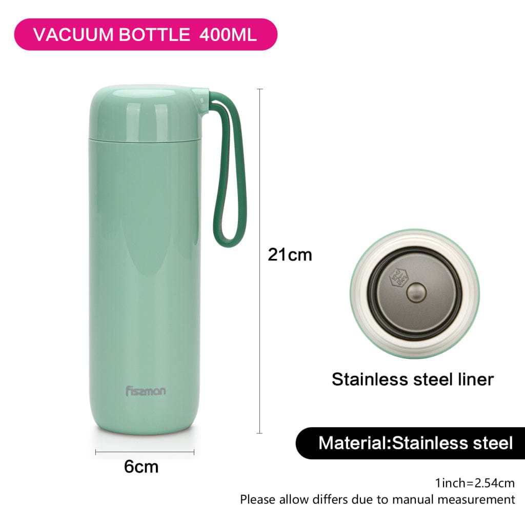 Fissman Never Spill Over Stainless Steel Thermos Flask Green 400ml