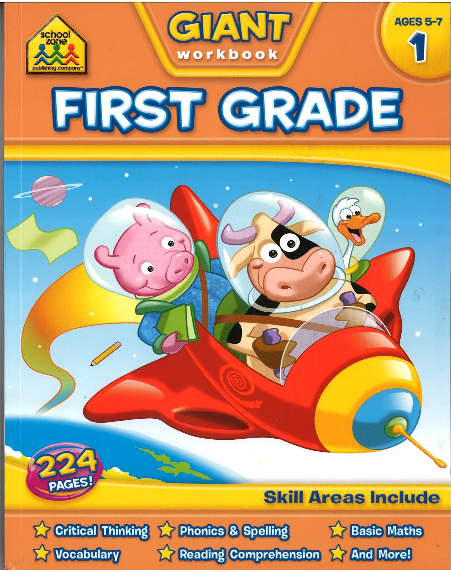 SCHOOL ZONE GIANT FIRST GRADE WORKBOOK  - HINKLER BOOKS