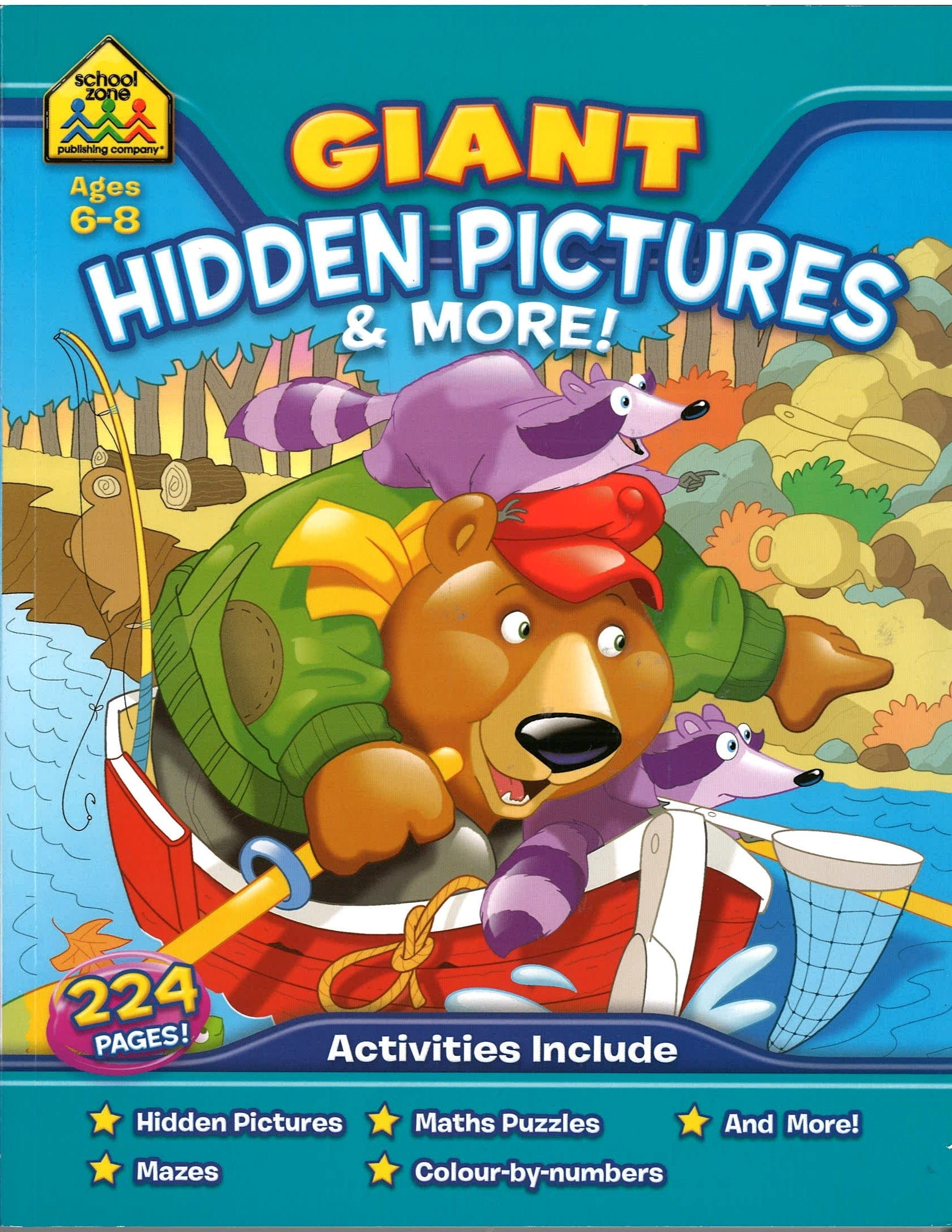 SCHOOL ZONE GIANT HIDDEN PICTURES AND  MORE - WORKBOOK - HINKLER BOOKS