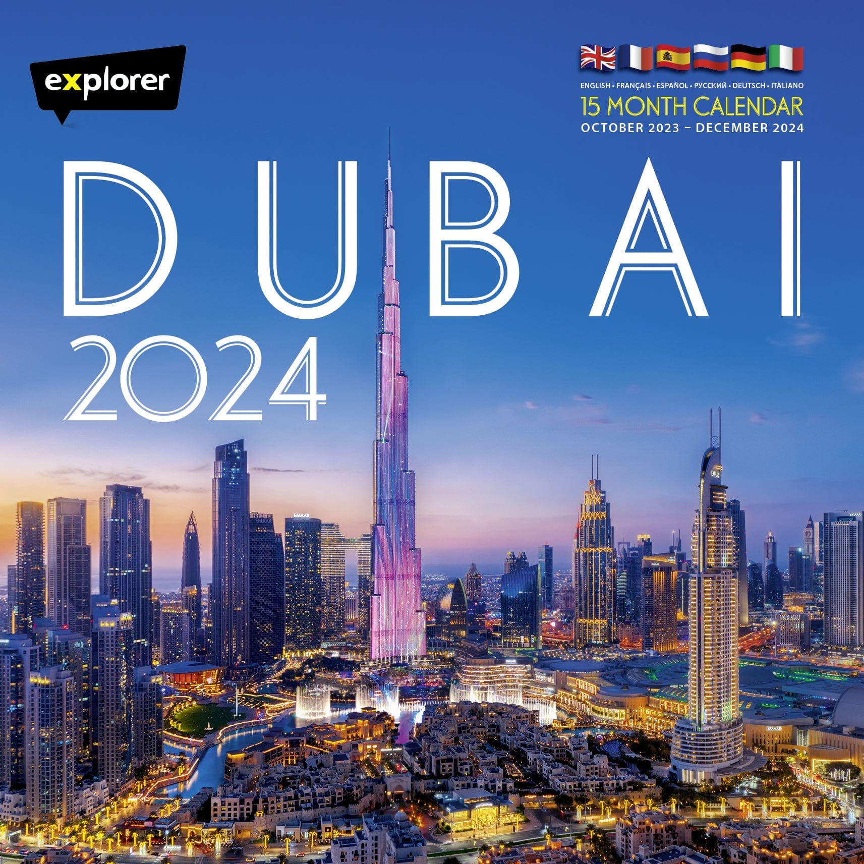 Explorer Dubai Multi Language Calendar 2024 (Burj Khalifa Cover)