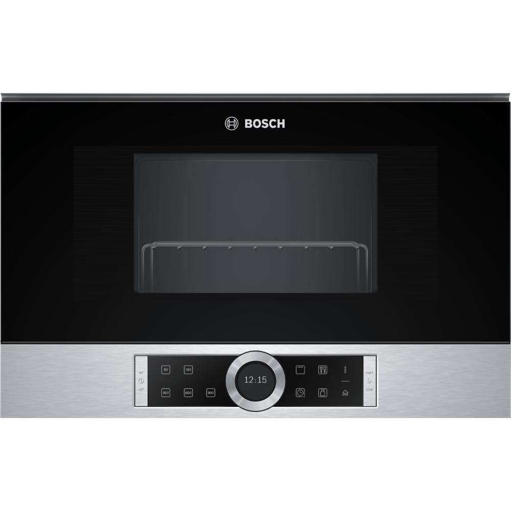 Bosch Series | 8 , 21L Built-In Microwave, Black Door And Silver Panel - BEL634GS1M, 1 Year Warranty