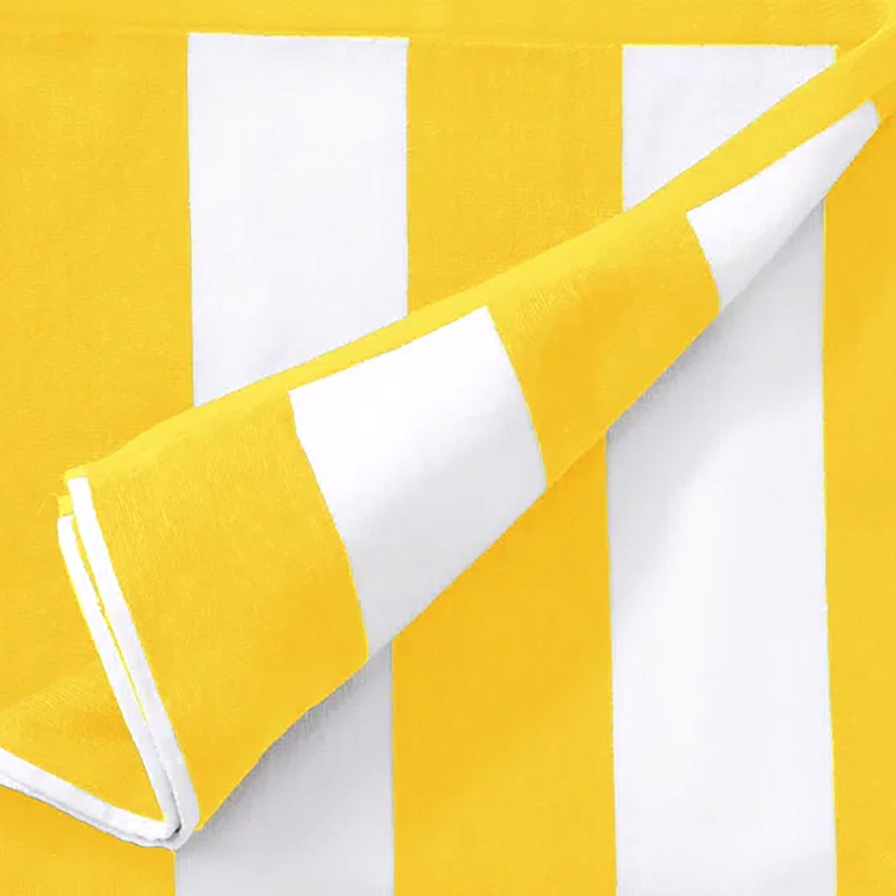 Cotton Home Striped Pool Towel 100% Cotton Yellow