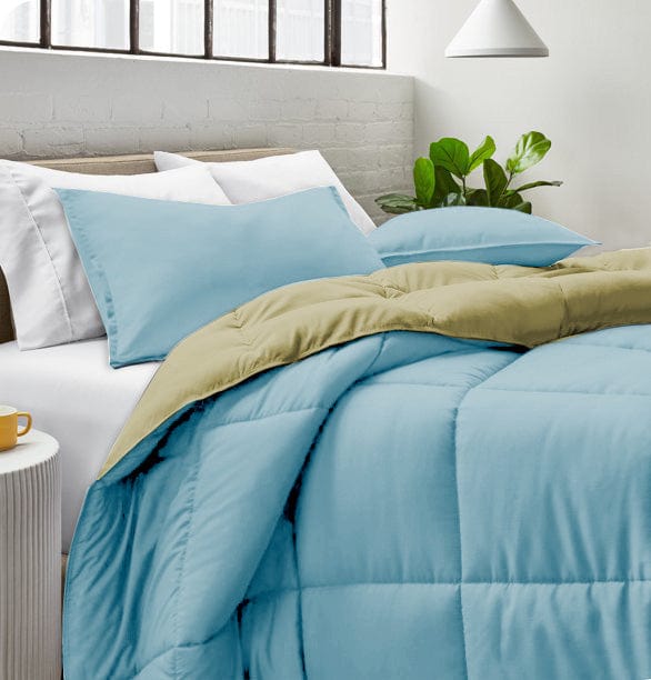 Cotton Home Adult 3-piece Set Reversible Comforter Teal