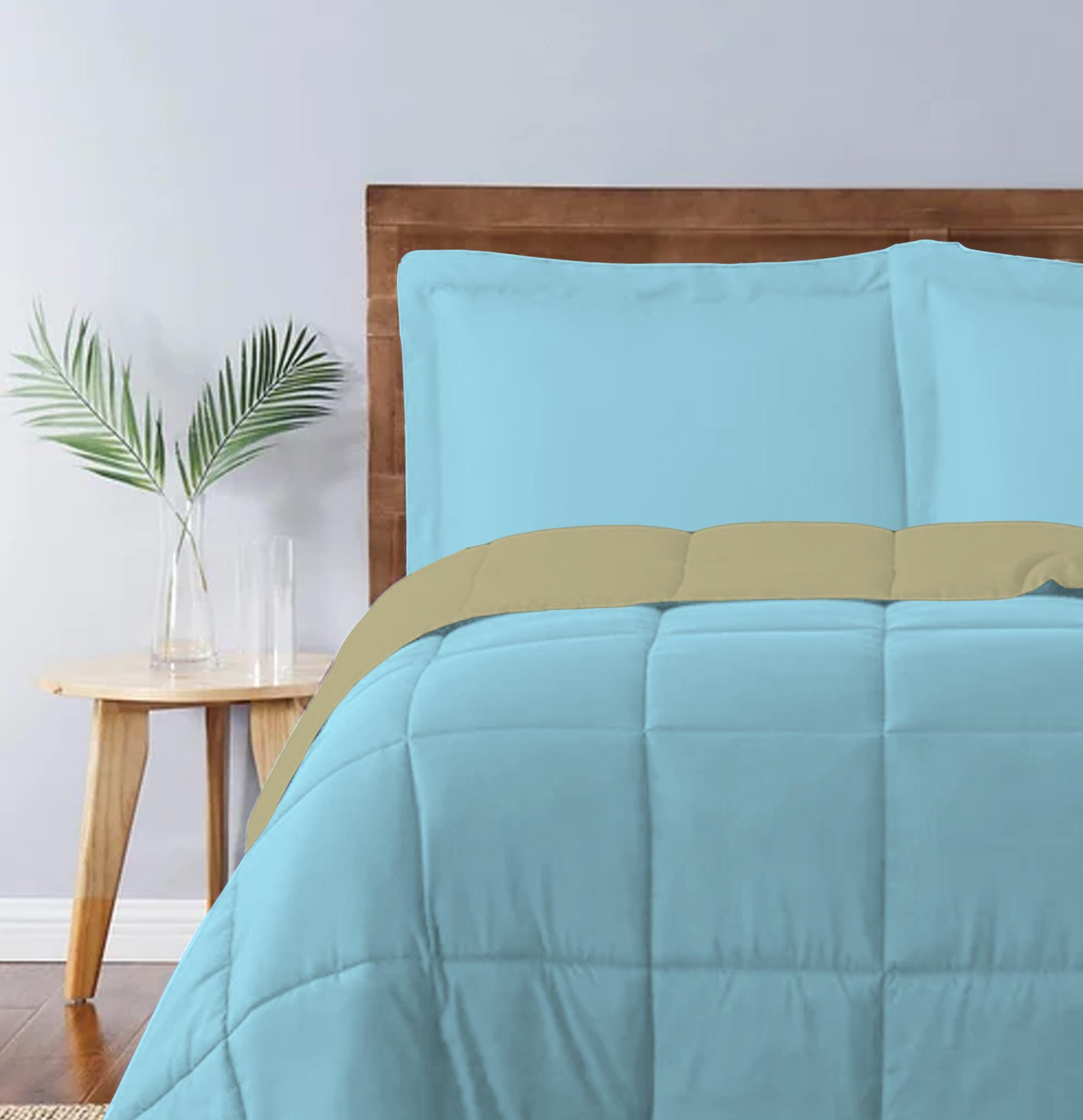 Cotton Home Adult 3-piece Set Reversible Comforter Teal