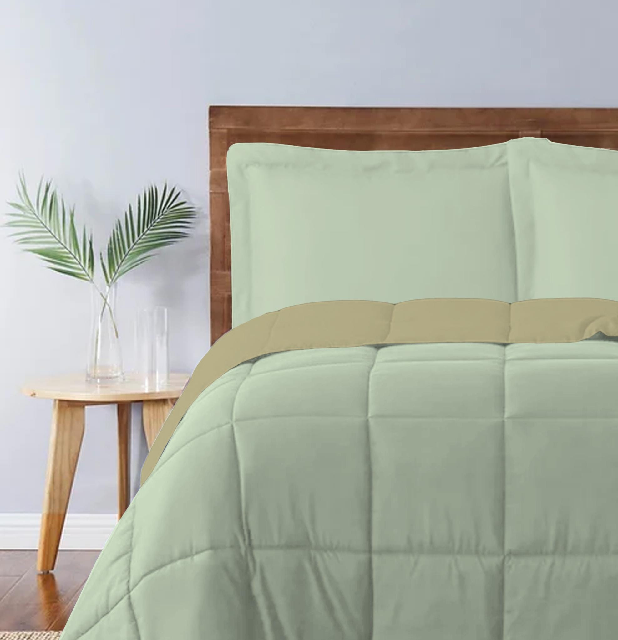 Cotton Home Adult 3-piece Set Reversible Comforter Mint