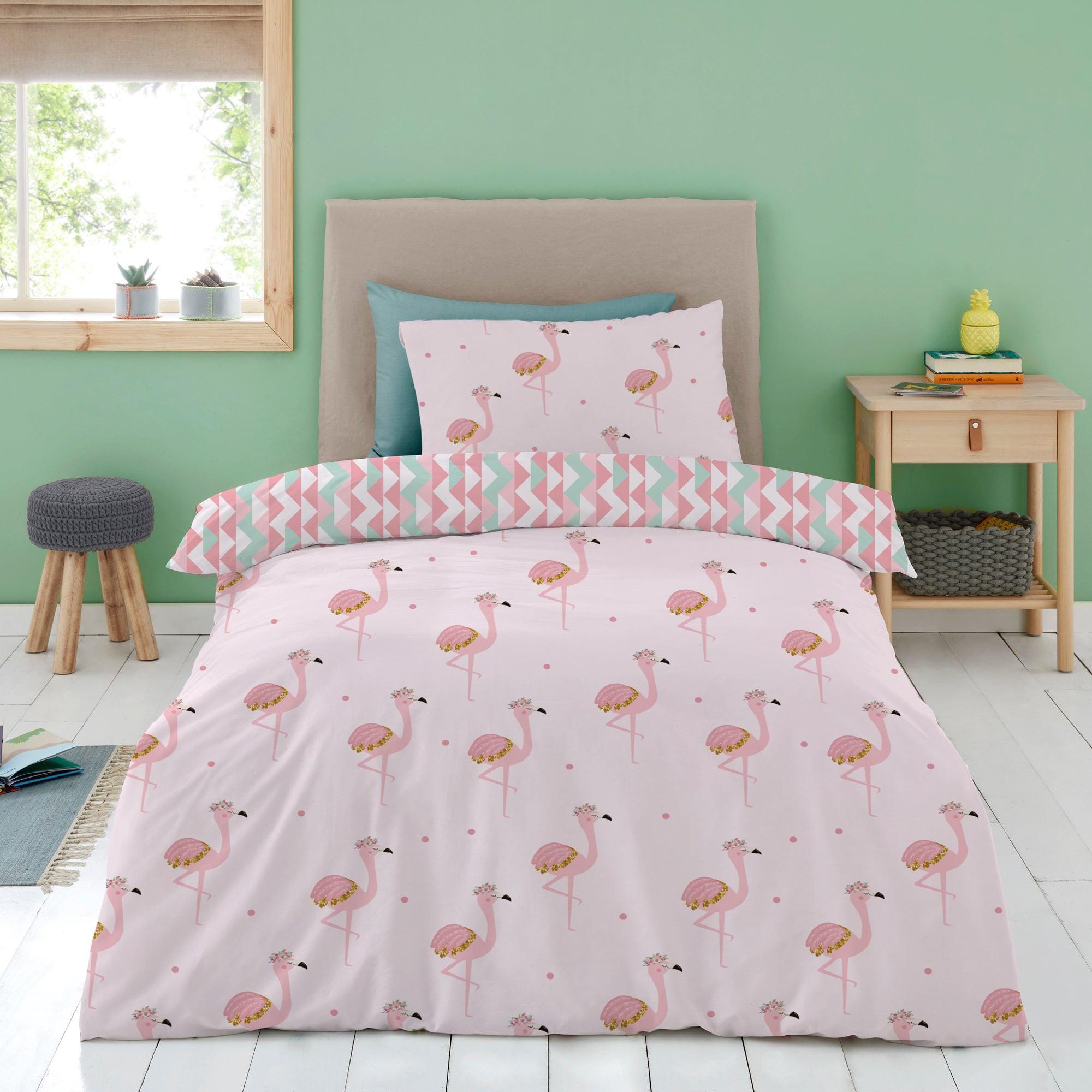 Cotton Home 100% Cotton 2-piece Printed Comforter Set Flamingo