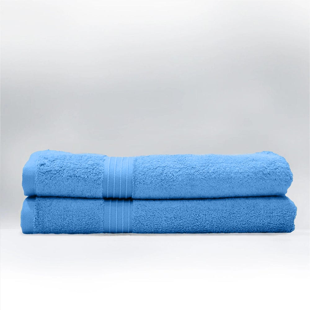 Cotton Home Bath Towel 2-piece Set Light Blue