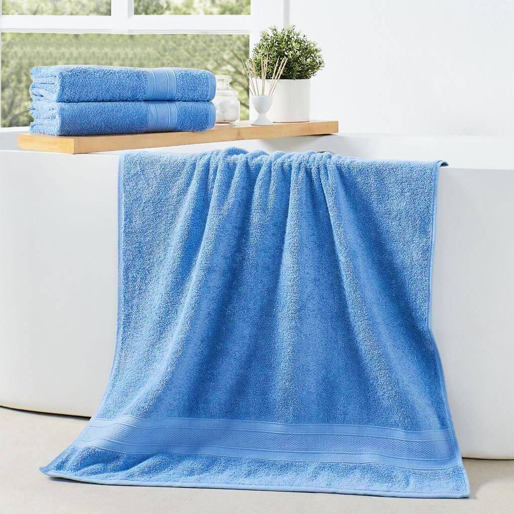 Cotton Home Bath Towel 2-piece Set Light Blue