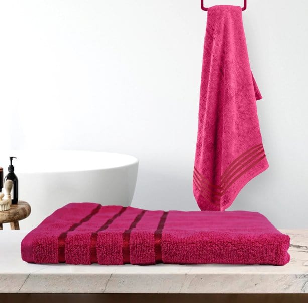 Cotton Home 100% Cotton Aqua Breeze Bath Towel Hot Pink