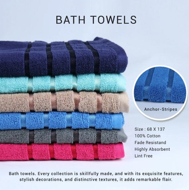 Cotton Home 100% Cotton Aqua Breeze Bath Towel Violet