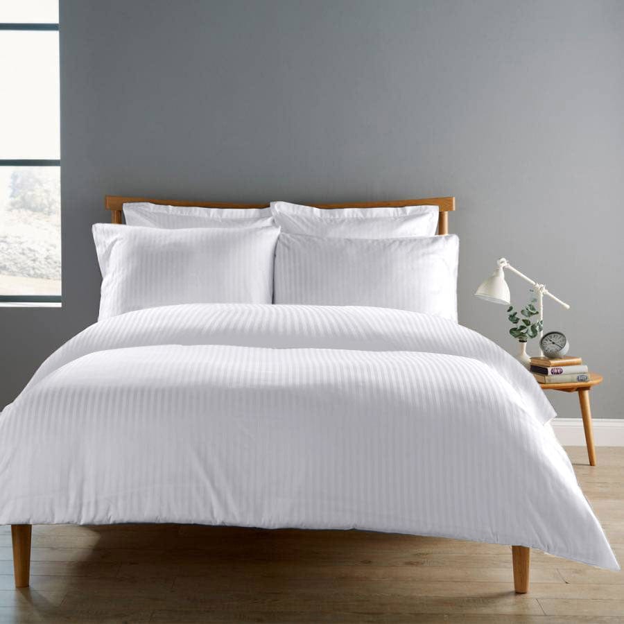 Cotton Home 6-piece Set Stripe Duvet Cover Stipe White