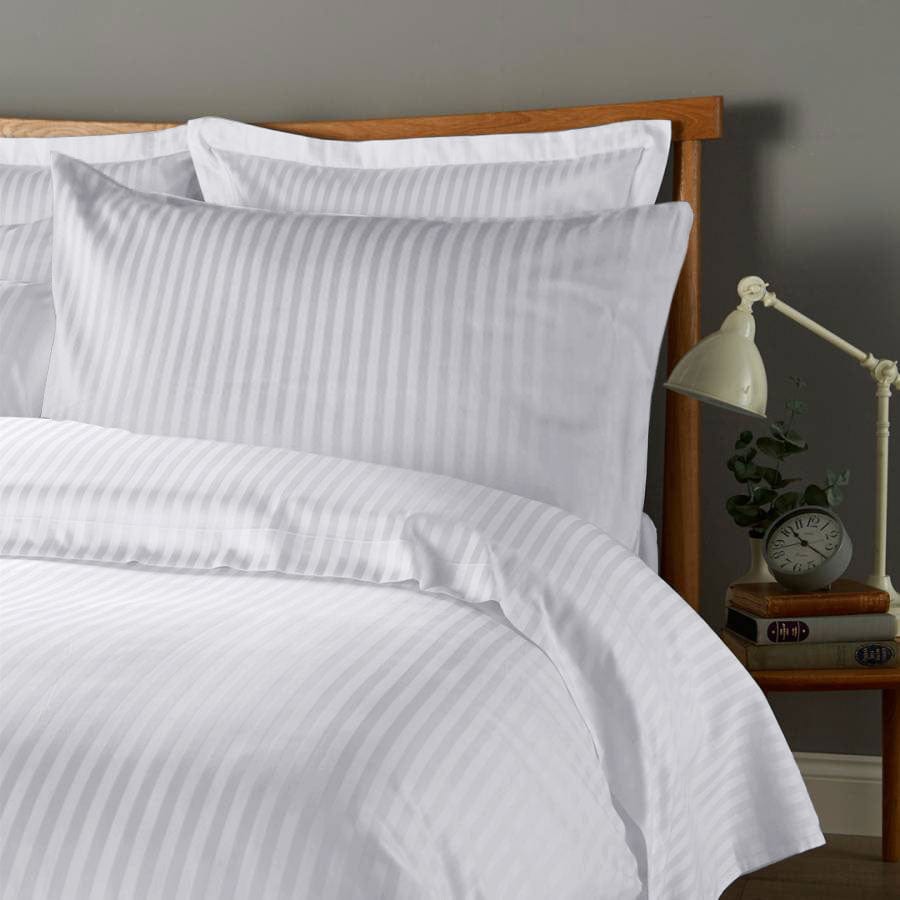 Cotton Home 6-piece Set Stripe Duvet Cover Stipe White