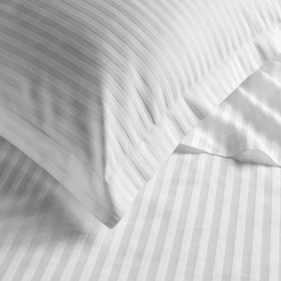 Cotton Home 6-piece Set Stripe Duvet Cover Stipe White