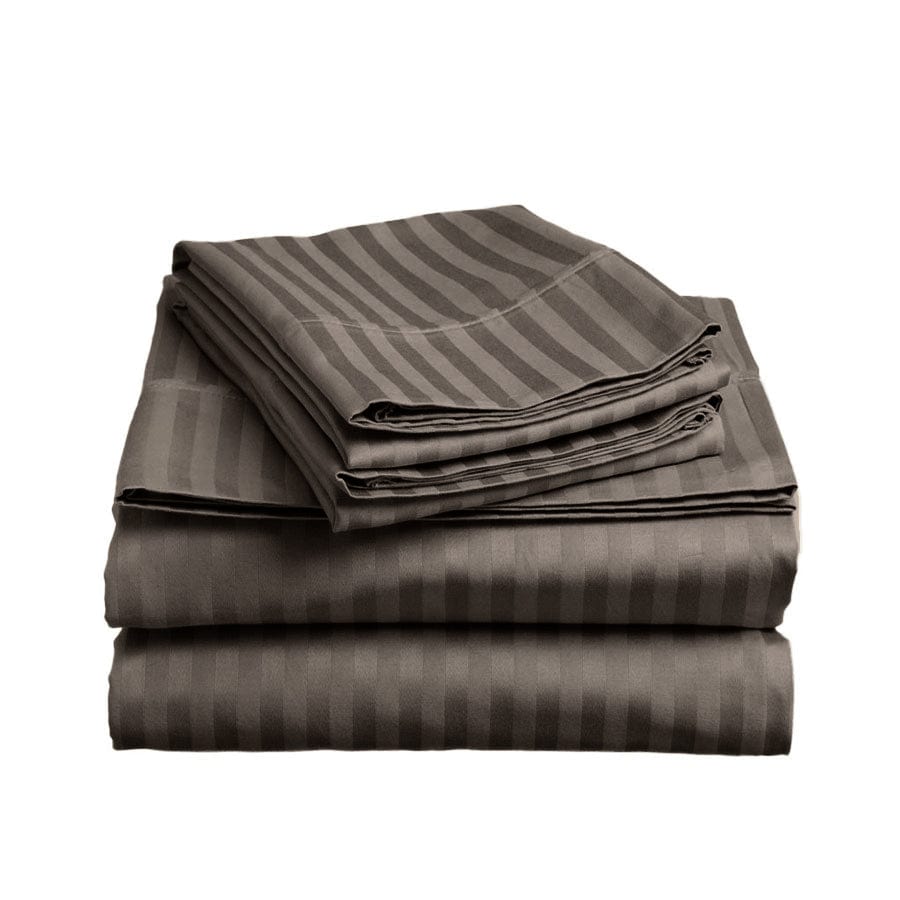 Cotton Home 6-piece Set Stripe Duvet Cover Stipe Grey