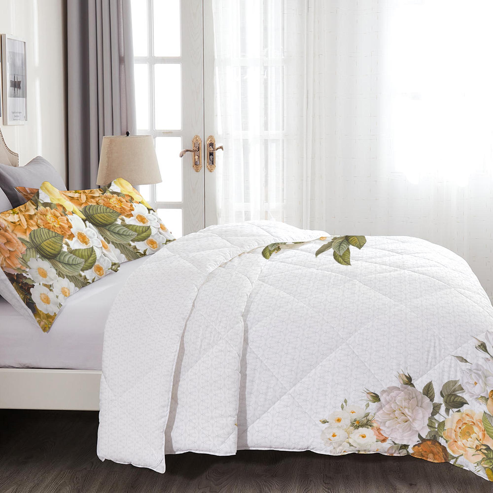 Cotton Home 4-Piece Luxury Cotton Comforter Set Summer Bloom