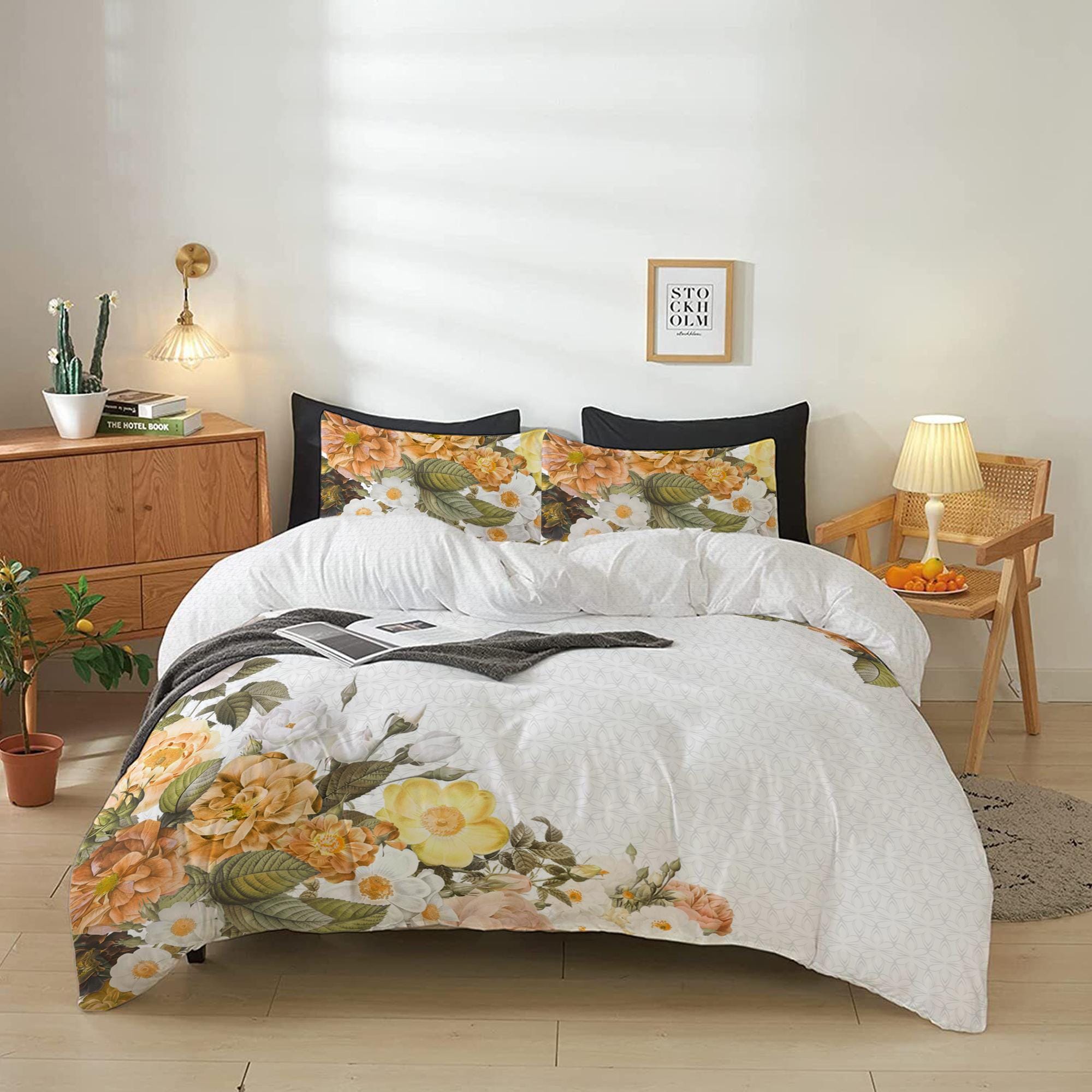 Cotton Home 4-Piece Luxury Cotton Comforter Set Summer Bloom