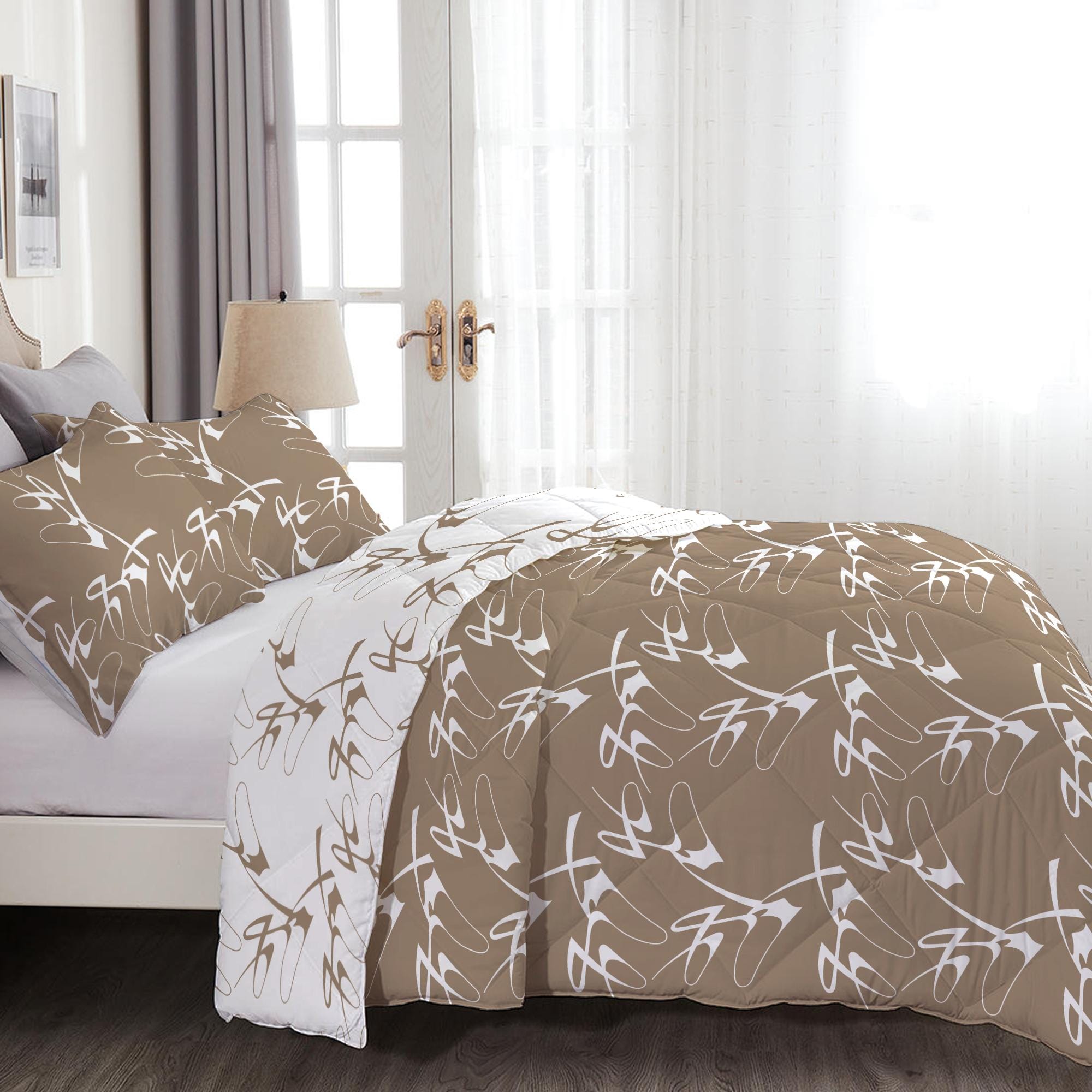 Cotton Home 4-Piece Luxury Cotton Comforter Set Abstract Stock