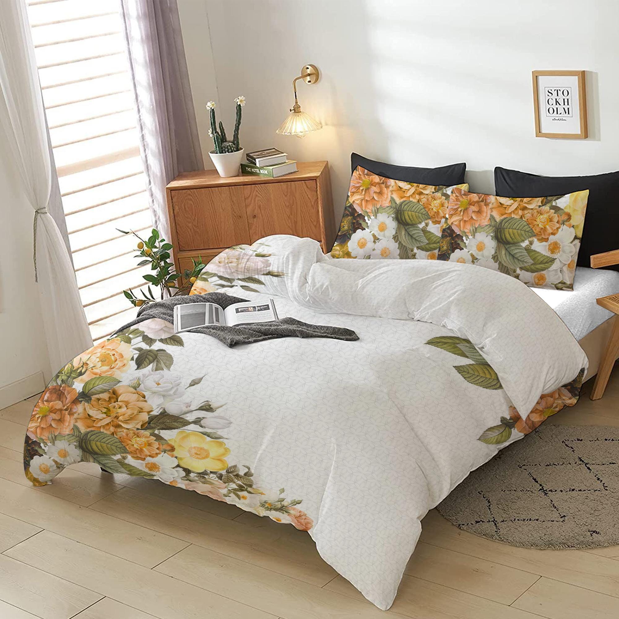 Cotton Home 4-Piece Luxury Cotton Comforter Set Summer Bloom