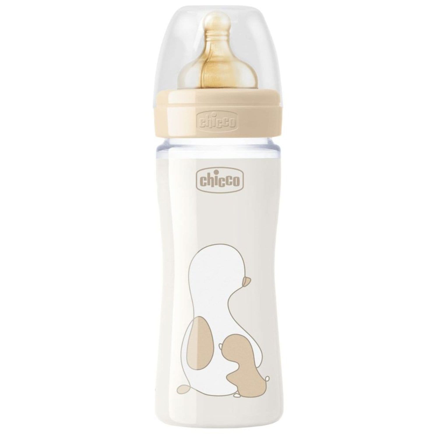 CHICCO ORIGINAL TOUCH GLASS BOTTLE 240ML SLOW FLOW 0M+ LATEX NEUTRAL