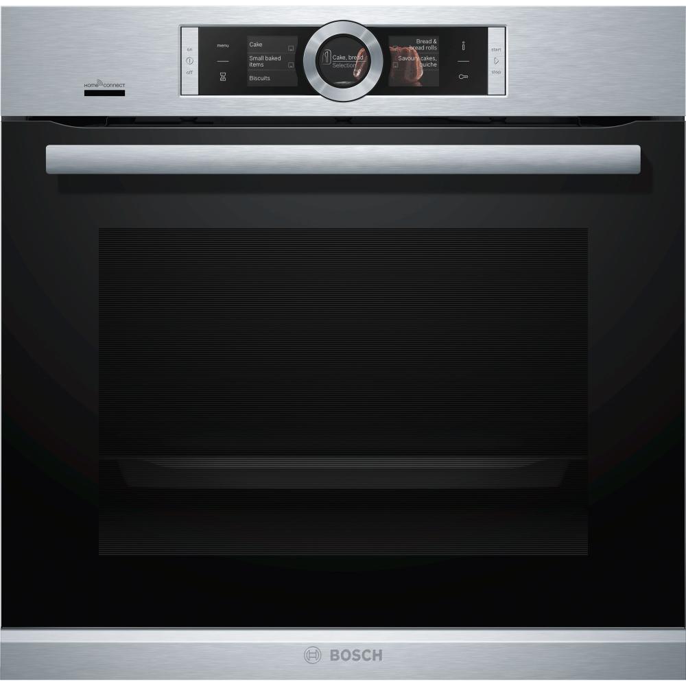 Bosch Series 8 built-in oven 60 x 60 cm, TFT Touch Display, Pyrolytic self-cleaning, Stainless steel, HBG6764S6M, 1 Year Manufacturing Warranty