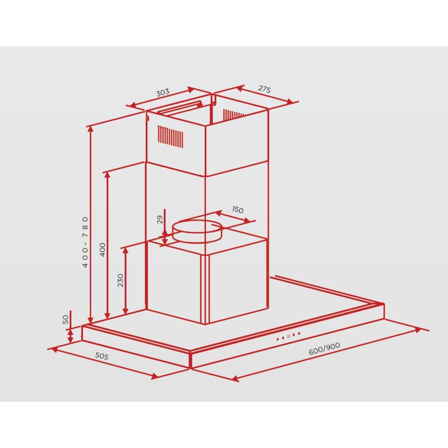 Hoover Built-In T-Shape Hood 60cm