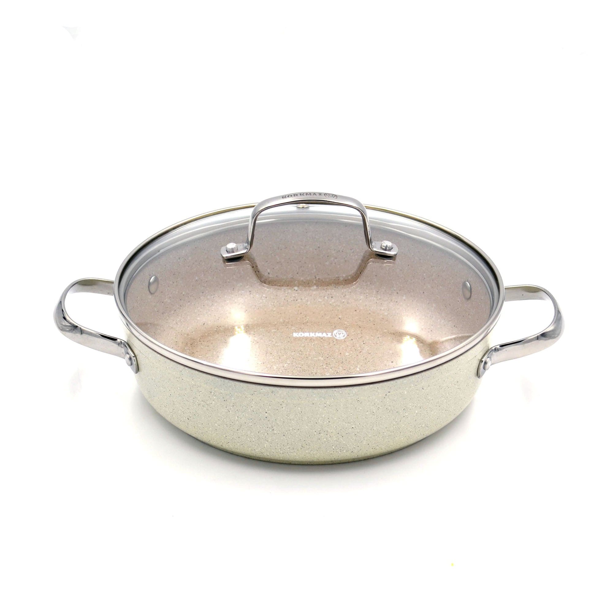  Granita Forged Aluminium Low Stainless Steel Casserole Pot 