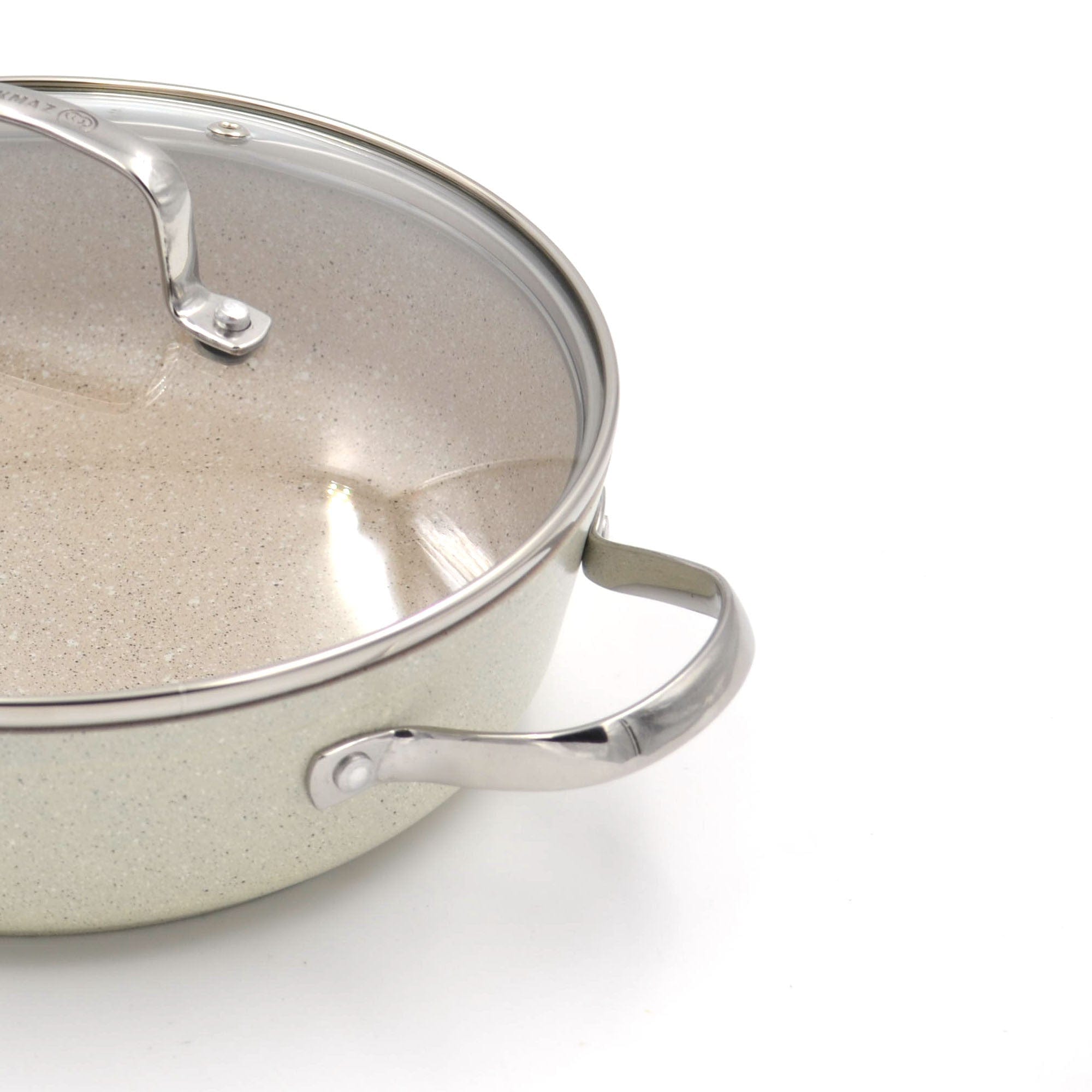 Korkmaz Granita Forged Aluminium Low Stainless Steel Casserole Pot