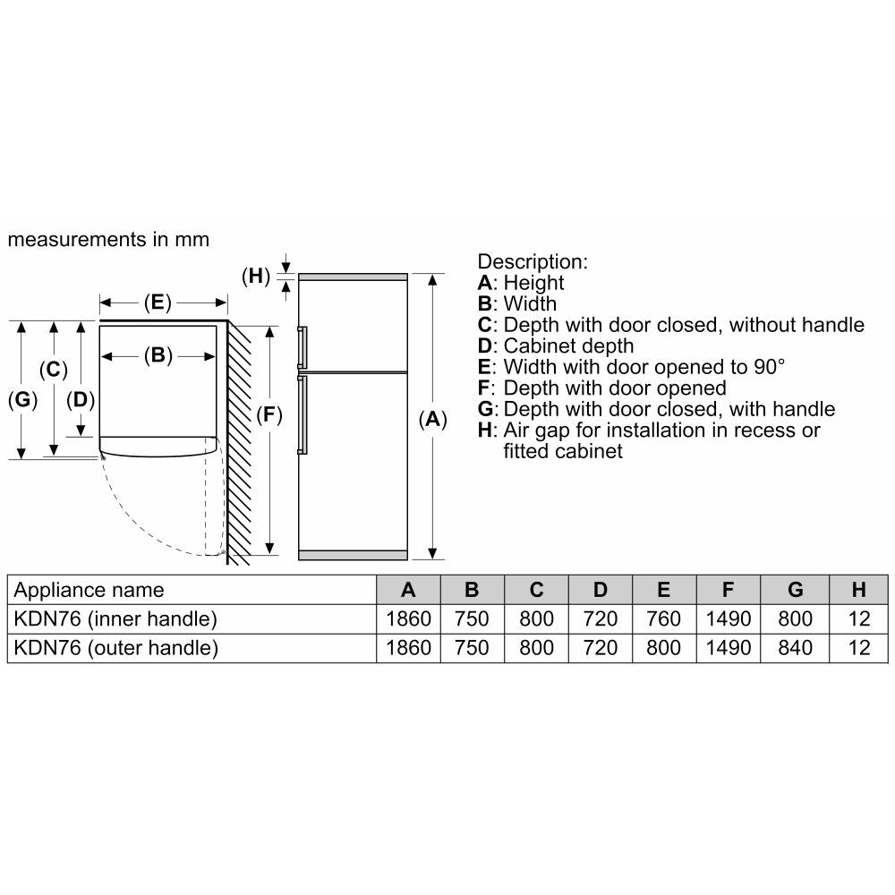 Bosch Series 4 Freestanding Fridge-Freezer with Freezer at top 581L