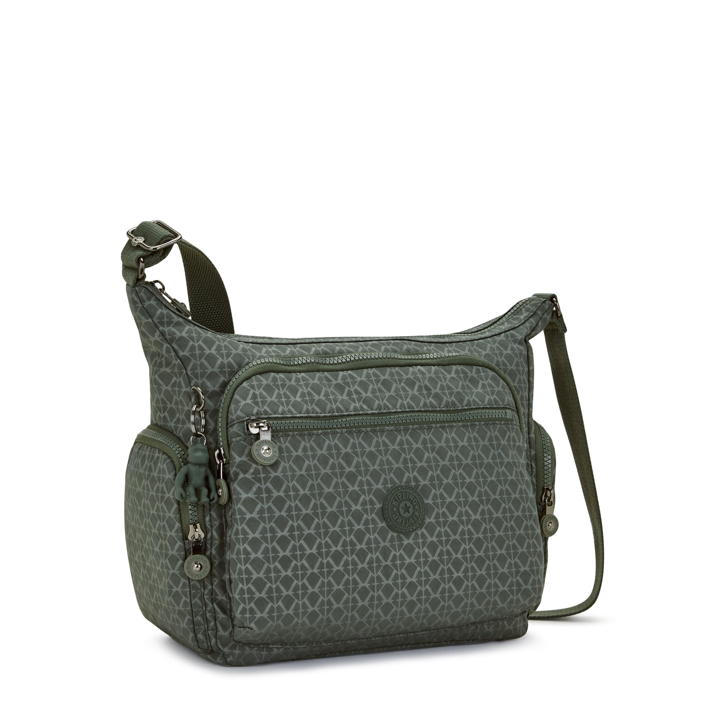 Kipling Gabbie Sign Green Embosse Medium Crossbody Bag C222621-F6C