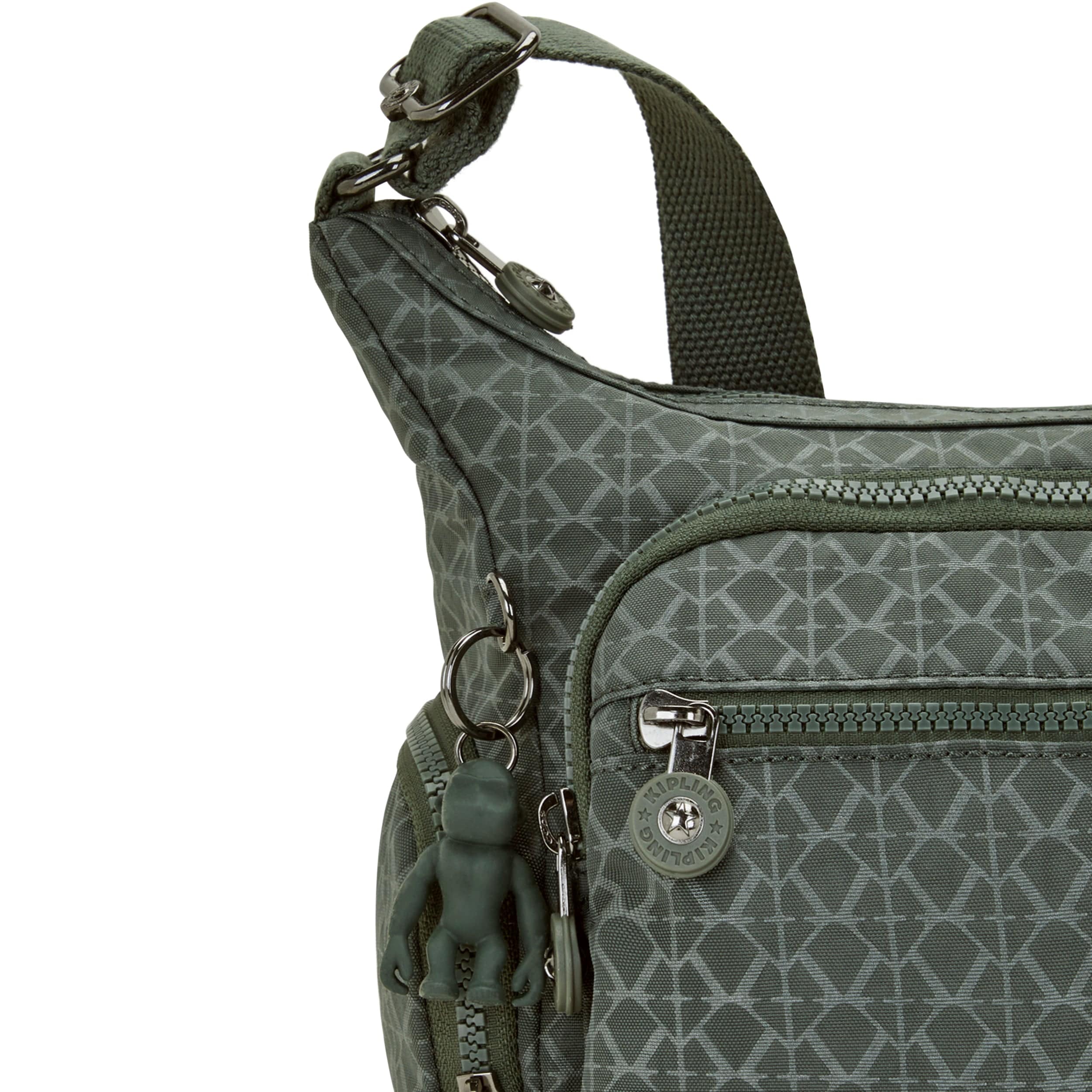 Kipling Gabbie Sign Green Embosse Medium Crossbody Bag C222621-F6C