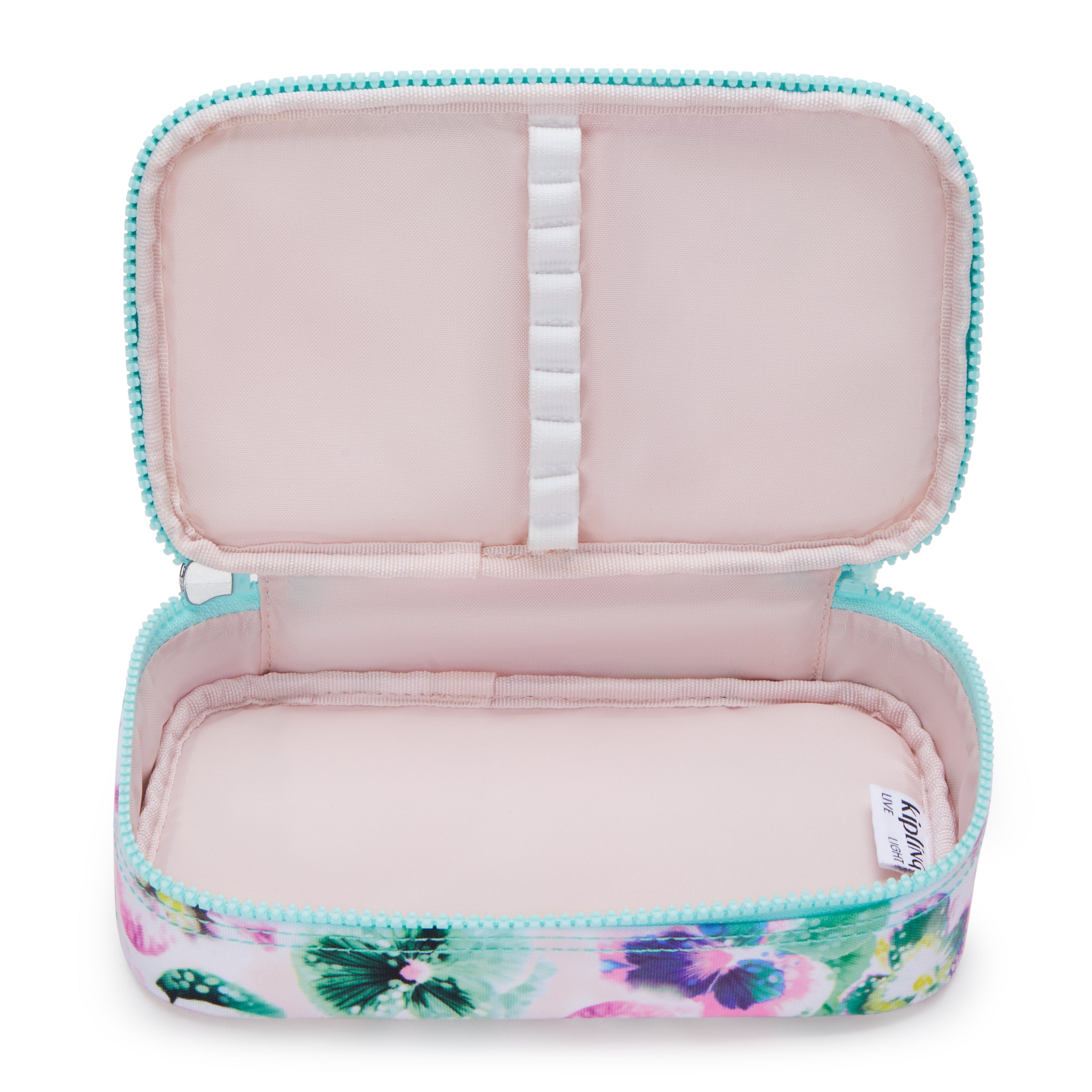 Kipling 50 Pens Aqua Blossom Medium Pencase C2I3707-7EC