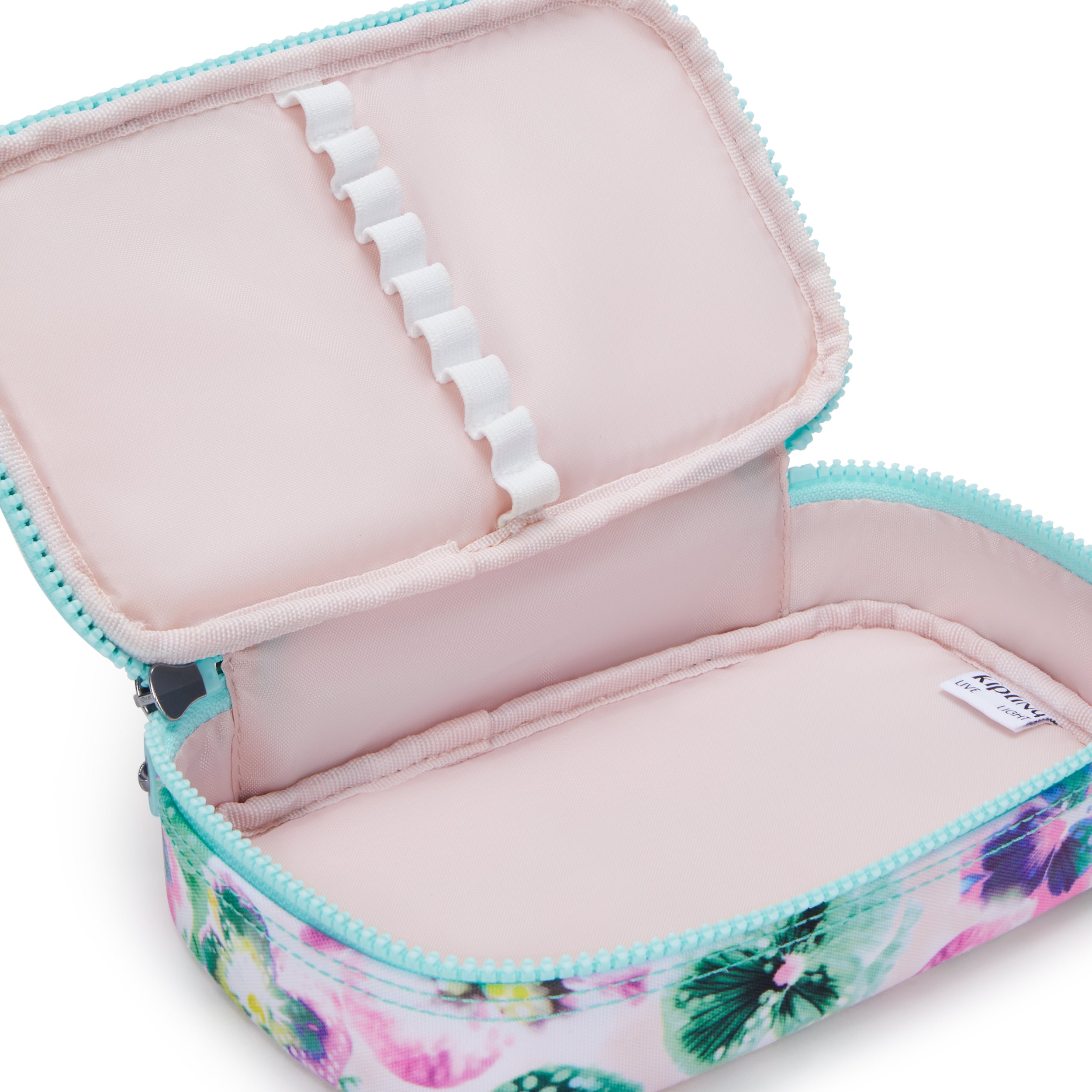 Kipling 50 Pens Aqua Blossom Medium Pencase C2I3707-7EC