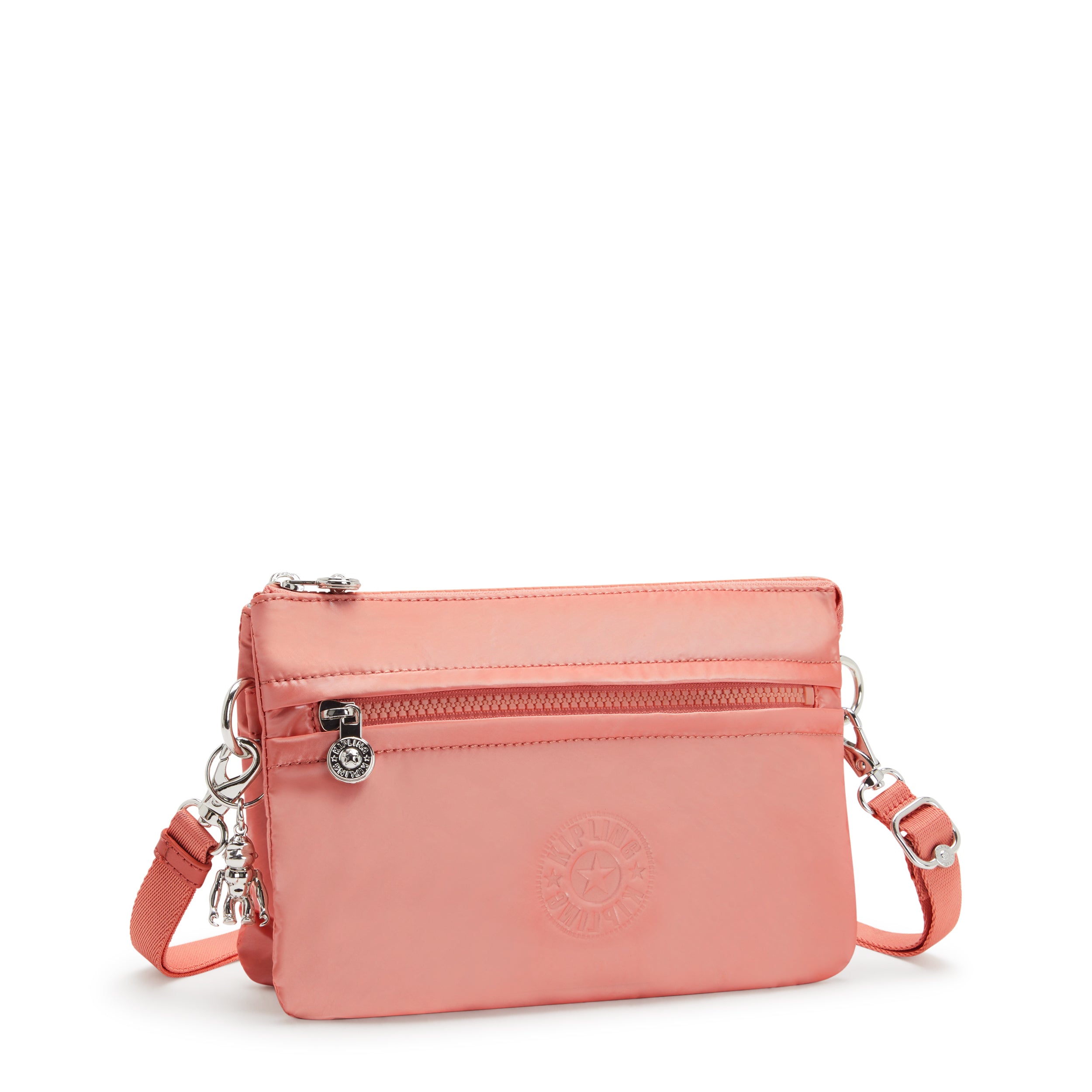 Kipling Riri Peach Glam Large Pouch with Crossbody Strap C2I4683-S7W