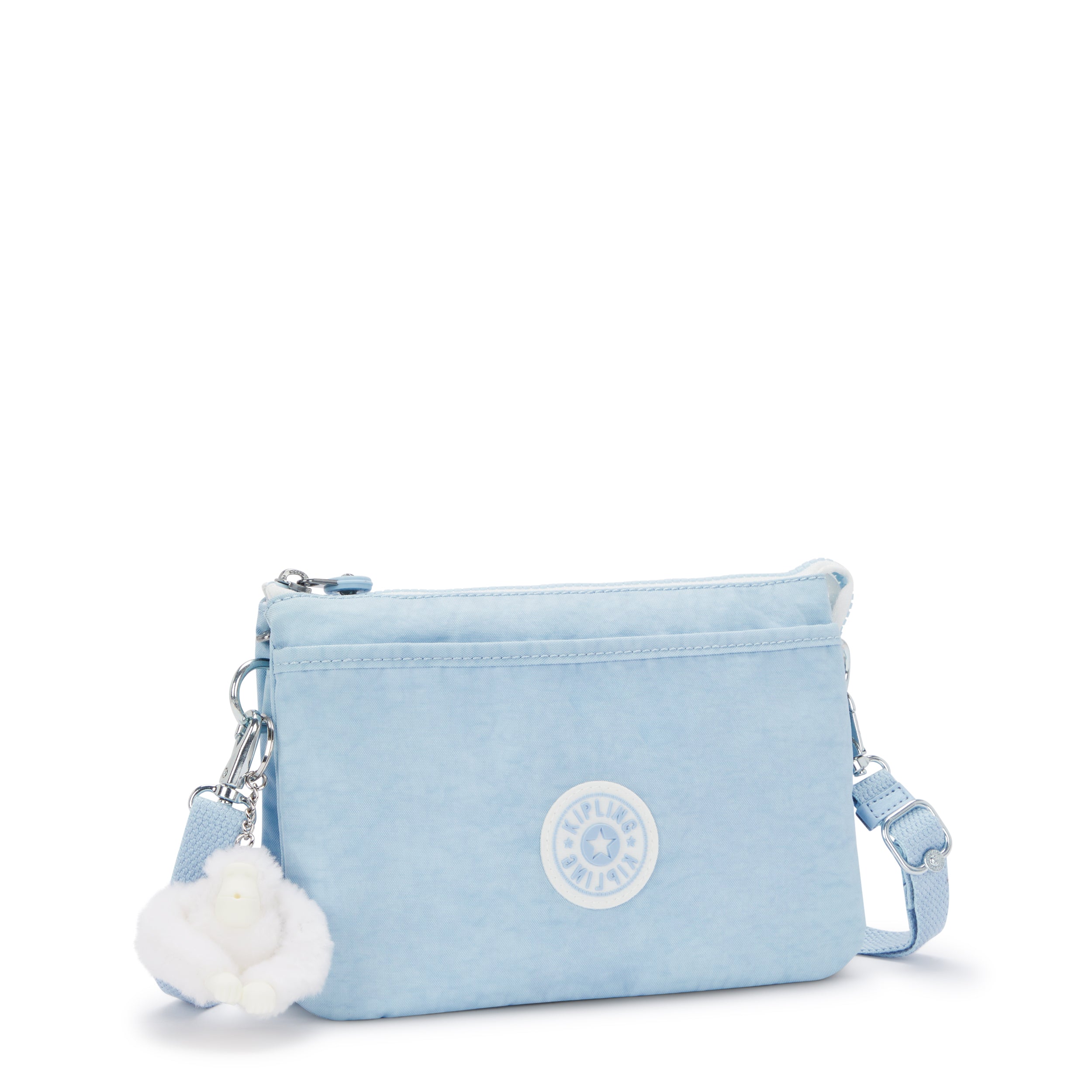 Kipling Riri Frost Blue Bl Large Pouch with Crossbody Strap C2I7590-LZ8