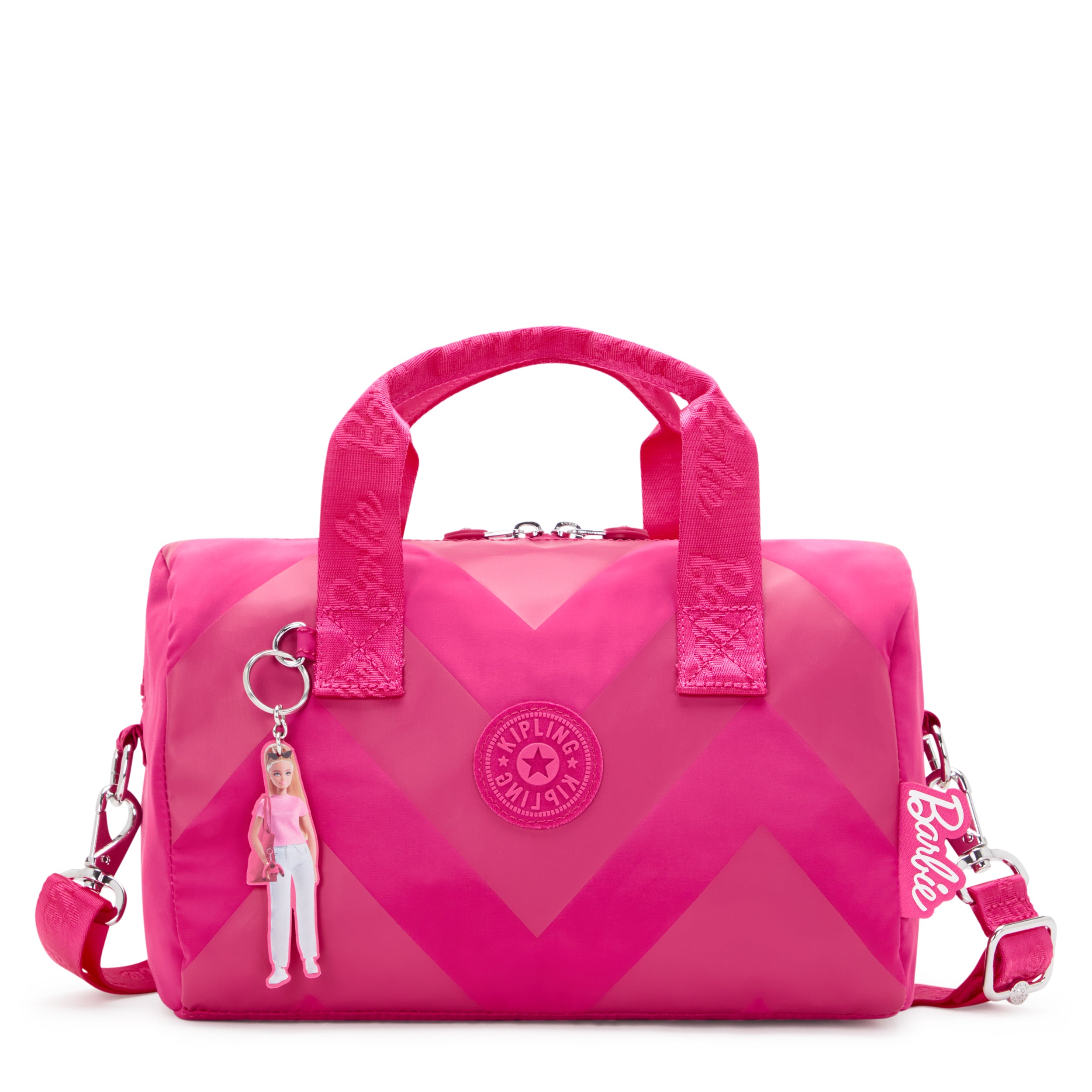 KIPLING-Bina M-Barbie™ Medium Handbag With Detachable And Adjustable Shoulder Straps-Power Pink-I7678-BA2