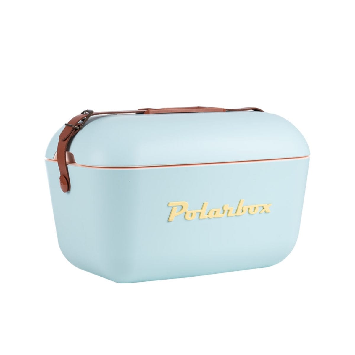 Polarbox 20L Classic Cooler Box with Leather Strap , Sky Blue & Yellow